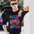 Rizz 'Em With The Tism 恐竜 T-Rex Meme Autism 長袖Tシャツ 彼への贈り物