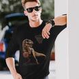 T Rex 恐竜 バスケットボール 面白い恐竜フープ 長袖Tシャツ 彼への贈り物