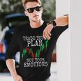 Trade Your Plan Not Your Emotions トレーディング投資家トレーダー株式証券取引所 長袖Tシャツ 彼への贈り物