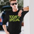 Trendy Neon Greenign Today'special 長袖Tシャツ 彼への贈り物