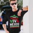 Viva Mexico 帽子デザイン メキシコ国旗カラー メキシコ人向け 長袖Tシャツ 彼への贈り物