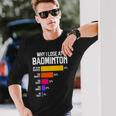 Why I Lose At Badminton 面白い言い訳 シャトルコック バーディー 長袖Tシャツ 彼への贈り物