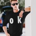 「Ok」面白い デザイン 語録 ネタ おもしろ 漢字 Ok 長袖Tシャツ 彼への贈り物