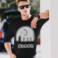 ぞうさん【Paoon パオーン】象（丸耳）シンプル【どうぶつフレンズ】ゆる かわいい 動物 キャラクター 長袖Tシャツ 彼への贈り物