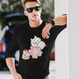 ねこぺん日和 桜 長袖Tシャツ 彼への贈り物