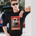 カワウソ 動物 リスペクト ヴィンテージ レトロ 長袖Tシャツ 彼への贈り物