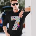 キッズ 7歳の誕生日パーティーケーキクライマークライムボルダリング 長袖Tシャツ 彼への贈り物