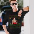 クリスマスセータースタイル サンタ相撲 アグリークリスマス 長袖tシャツ 長袖Tシャツ 彼への贈り物