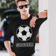サッカー（サッカー部）Soccer 部活 クラブ【サッカーボール】スポーツ フットボール グッズ ウェア イラスト 長袖Tシャツ 彼への贈り物