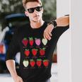 ストロベリーフルーツシャツ イチゴの種類 コテージコア 長袖Tシャツ 彼への贈り物