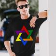 ダビデの星 Lgbt 長袖Tシャツ 彼への贈り物