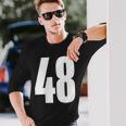 ナンバーフォーティーエイト 48 スポーツチーム制服 誕生日 48 長袖Tシャツ 彼への贈り物
