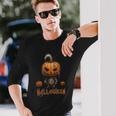ハロウィン不気味なパンプキンシャツ 長袖Tシャツ 彼への贈り物