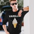 バニラ アイスクリーム コーン ジェラート スイートデザート 冷凍食品 長袖Tシャツ 彼への贈り物
