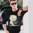 ピアノを弾くかわいい猫 ヴィンテージ かわいい猫 アート 日本アニメ 長袖Tシャツ 彼への贈り物