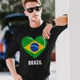 ブラジル国旗シャツ 長袖Tシャツ 彼への贈り物