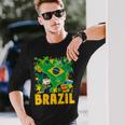 ブラジル国旗衣装のアイデア ブラジル&ブラジルの国旗 長袖Tシャツ 彼への贈り物