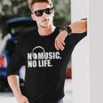 ヘッドホン No Music No Life Music Lover 長袖Tシャツ 彼への贈り物