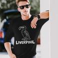 リバプール イングランド リバード Zine インク ホワイトプリント 長袖Tシャツ 彼への贈り物