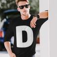 文字d 大文字 アルファベット モノグラム イニシャル 長袖Tシャツ 彼への贈り物