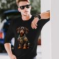 面白い犬ロボット技術サイボーグい 犬ロボット動物 Ai Lover Robotic Dog 長袖tシャツ 長袖Tシャツ 彼への贈り物