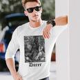 Albrecht Dürer Durer クリスチャンアート メランコリア ホワイト 長袖tシャツ 長袖Tシャツ 彼への贈り物