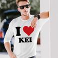 I Heart Keiファーストネーム I Love パーソナライズ 長袖Tシャツ 彼への贈り物