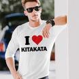 I Heart 喜多方 Japan Love 日本のお土産品 長袖Tシャツ 彼への贈り物