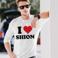 I Hearthion ファーストネーム I Love パーソナライズ 長袖Tシャツ 彼への贈り物