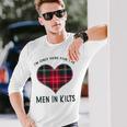 I'm Only Here For The In Kilts タータンチェック ハート 長袖Tシャツ 彼への贈り物