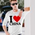 I Love China I Heart China 長袖Tシャツ 彼への贈り物