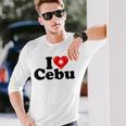 I Love Heart Cebu フィリピン諸島 長袖Tシャツ 彼への贈り物