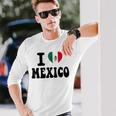 I Love Mexico ハートフラッグ レトロ 旅行 お土産 長袖Tシャツ 彼への贈り物