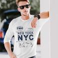 Nyc New York ヴィンテージ 航空会社タグ エアライナー フライングトラベル 長袖tシャツ 長袖Tシャツ 彼への贈り物