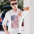 アメリカ国旗 メンズ レディース キッズ アメリカ国旗 愛国的なグランジ 長袖Tシャツ 彼への贈り物