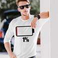 バッテリー1シャツ残り1バッテリーデッドシャツのバッテリー残量が少なくなりました。 長袖Tシャツ 彼への贈り物