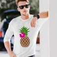パイナップル コスチューム フルーツ コスチューム フルーツ ハワイ Pineapple 長袖Tシャツ 彼への贈り物