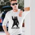 パパベア グリズリーベア ロックジェスチャー クールなパパ グリズリーベア 長袖Tシャツ 彼への贈り物