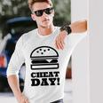 ファニージム チートデー ハンバーガー キャブ フード 長袖Tシャツ 彼への贈り物