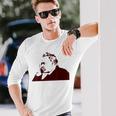 フリードリヒ・ニーチェステンシル 長袖Tシャツ 彼への贈り物