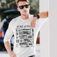 ポンプアクション ショットガン ヴィンテージ ライフル 銃 特許プリント 長袖Tシャツ 彼への贈り物