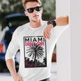 マイアミマジックシティビーチシャツ フロリダ愛好家向け 長袖tシャツ 長袖Tシャツ 彼への贈り物