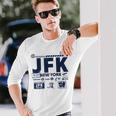 ヴィンテージ ニューヨーク Jfk 空港コード トラベルデイ レトロ Nyc 長袖tシャツ 長袖Tシャツ 彼への贈り物