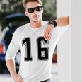 背番号 16 チーム短大スポーツ背番号付きユニフォーム 長袖Tシャツ 彼への贈り物
