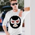 覆面レスラー マスク ピクセルアート ドット絵 怪人 プロレス 長袖Tシャツ 彼への贈り物