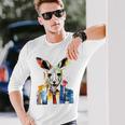 鮮やかなカンガルー、ネクタイ付き。 長袖Tシャツ 彼への贈り物