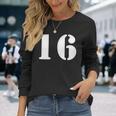 16番 16番 番号付き 長袖Tシャツ 彼女への贈り物