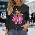 40歳 ハッピーバースデー キュート 40歳 誕生日 マッチング 長袖Tシャツ 彼女への贈り物