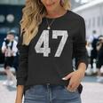 47 ジャージユニフォーム バーシティ スポーツ番号 47歳の誕生日 長袖Tシャツ 彼女への贈り物