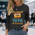50 歳の誕生日プレゼント男性 1976 年 レトロ ビンテージ テープ 長袖Tシャツ 彼女への贈り物
